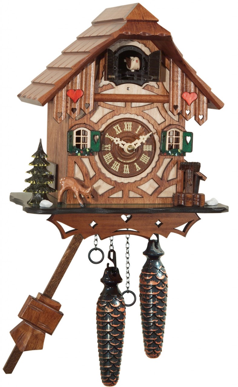 Horloge coucou chalet &quot;c&oelig;ur de for&ecirc;t&quot;