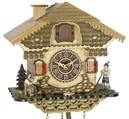 Horloge coucou musical &agrave; piles chalet musicien traditionnel 23 cm_zoom