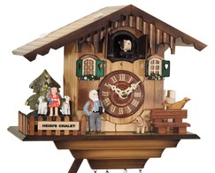 Horloge coucou musical petit chalet "maison de Heidi" gros plan