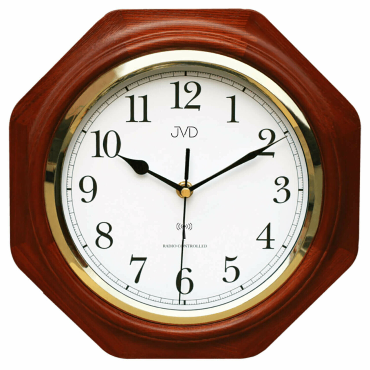 Horloge Murale Radio-pilotée PRIM Sandy - Blanc/marron - Ø 35 Cm - Synchronisation Automatique - Parfaite Pour Cuisine Ou Salon - 5