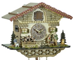Horloge coucou musical à piles chalet fondue 27 cm_zoom