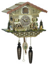Horloge coucou musical &agrave; piles chalet fondue 27 cm