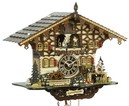 Horloge coucou musical &agrave; piles chalet Pinocchio 35 cm_zoom
