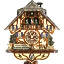 Horloge coucou For&ecirc;t-Noire chalet musical avec danseurs et roue de moulin 43 cm zoom