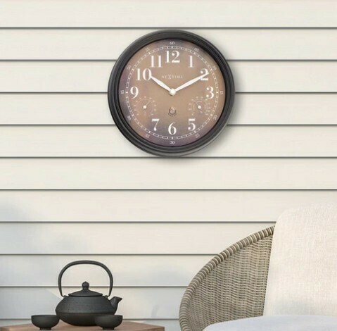 Pendule murale marron température et taux humidité