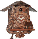 Horloge coucou m&eacute;canique chalet 1 jour sapin_zoom
