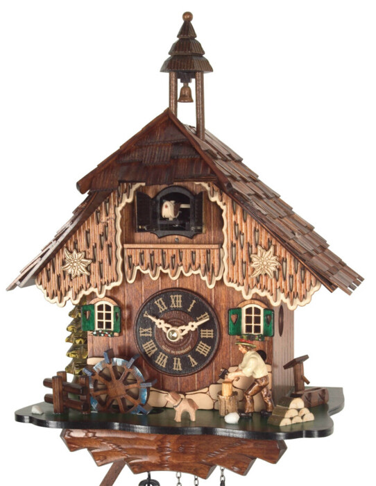 Horloge coucou musical bûcheron et clocheton_zoom