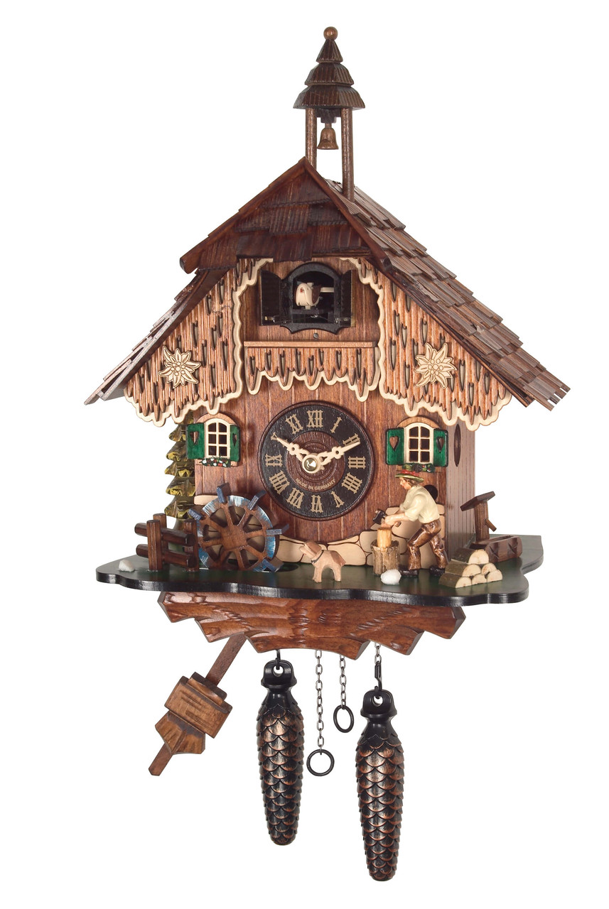 Horloge coucou musical b&ucirc;cheron et clocheton