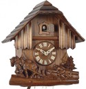 Horloge coucou m&eacute;canique chalet 1 jour chevaux_zoom