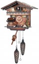 Horloge coucou &agrave; m&eacute;lodie &agrave; piles chalet forestier 26 cm 26 cm