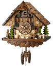 Horloge coucou m&eacute;canique 1 jour chalet chien et hibou 28 cm