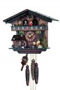 Horloge coucou chalet musical 1 jour tyroliens danseurs et roue d'eau tournante