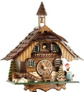 Horloge coucou m&eacute;canique chalet 1 jour clocheton 31 cm_zoom