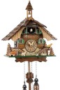 Horloge coucou &agrave; piles chalet double escalier 31 cm