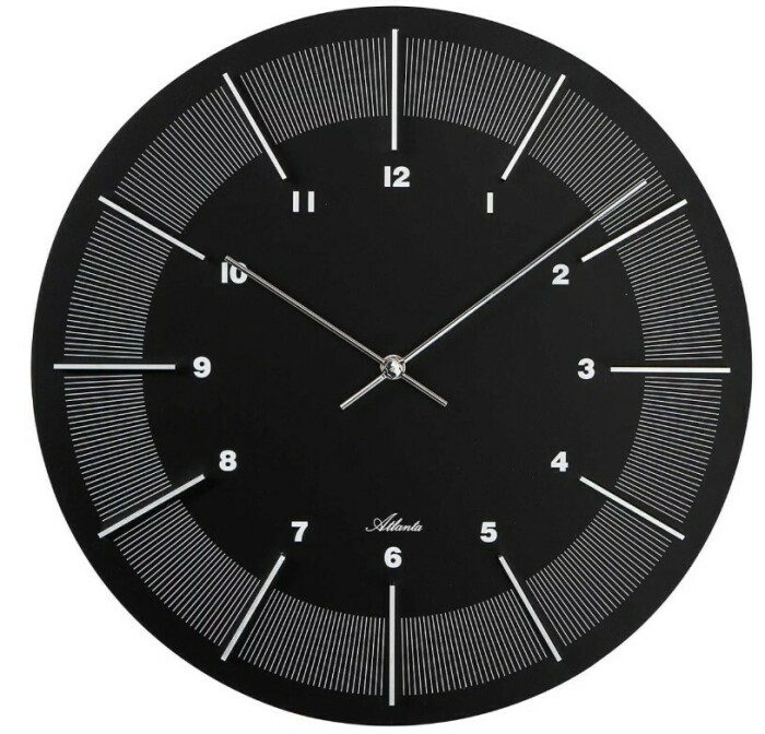 Grande horloge murale ronde noire en bois 40 cm