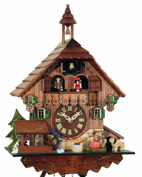 Horloge coucou musical à piles enfants et roue du moulin 35 cm_zoom