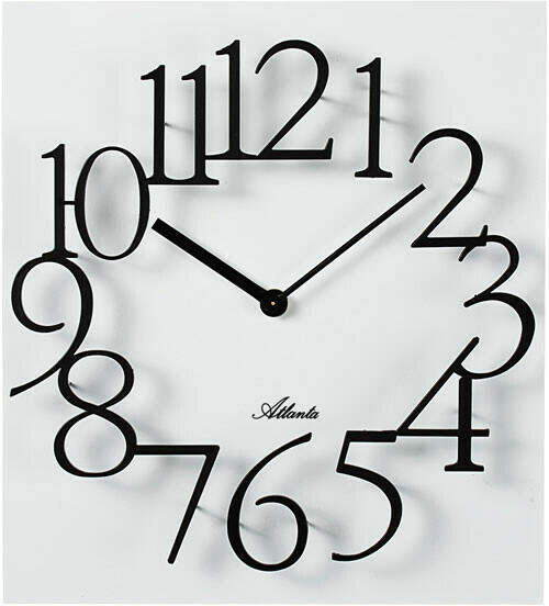 Horloge murale blanche grands chiffres noirs