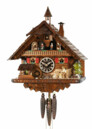Coucou m&eacute;canique chalet 1 jour musical avec danseurs 43 cm