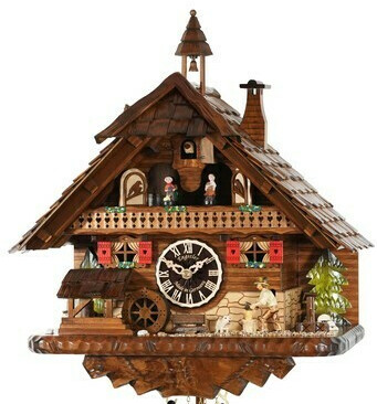 Coucou m&eacute;canique chalet 1 jour musical avec danseurs 43 cm_zoom