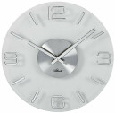Pendule murale ronde en verre et m&eacute;tal