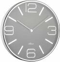 Pendule murale ronde en m&eacute;tal gris