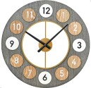 Horloge murale ronde vintage en m&eacute;tal gris