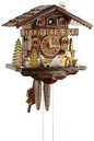 Horloge coucou m&eacute;canique 1 jour chalet b&ucirc;cheron 27 cm