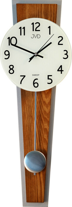Horloge murale à balancier vé inversé en bois noyer