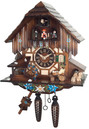 Horloge coucou m&eacute;canique 1 jour musical buveur de bi&egrave;re roue &agrave; eau 30 cm