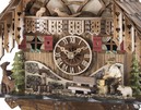 Horloge coucou m&eacute;canique traditionnel 8 jours chalet d&eacute;cor pierres 42 cm_zoom chalet