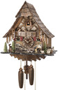 Horloge coucou m&eacute;canique traditionnel 8 jours chalet d&eacute;cor pierres 42 cm