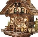 Horloge coucou musical &agrave; piles chalet bucheron_zoom