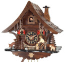Horloge coucou m&eacute;canique 1 jour chalet b&ucirc;cheron 30 cm_zoom