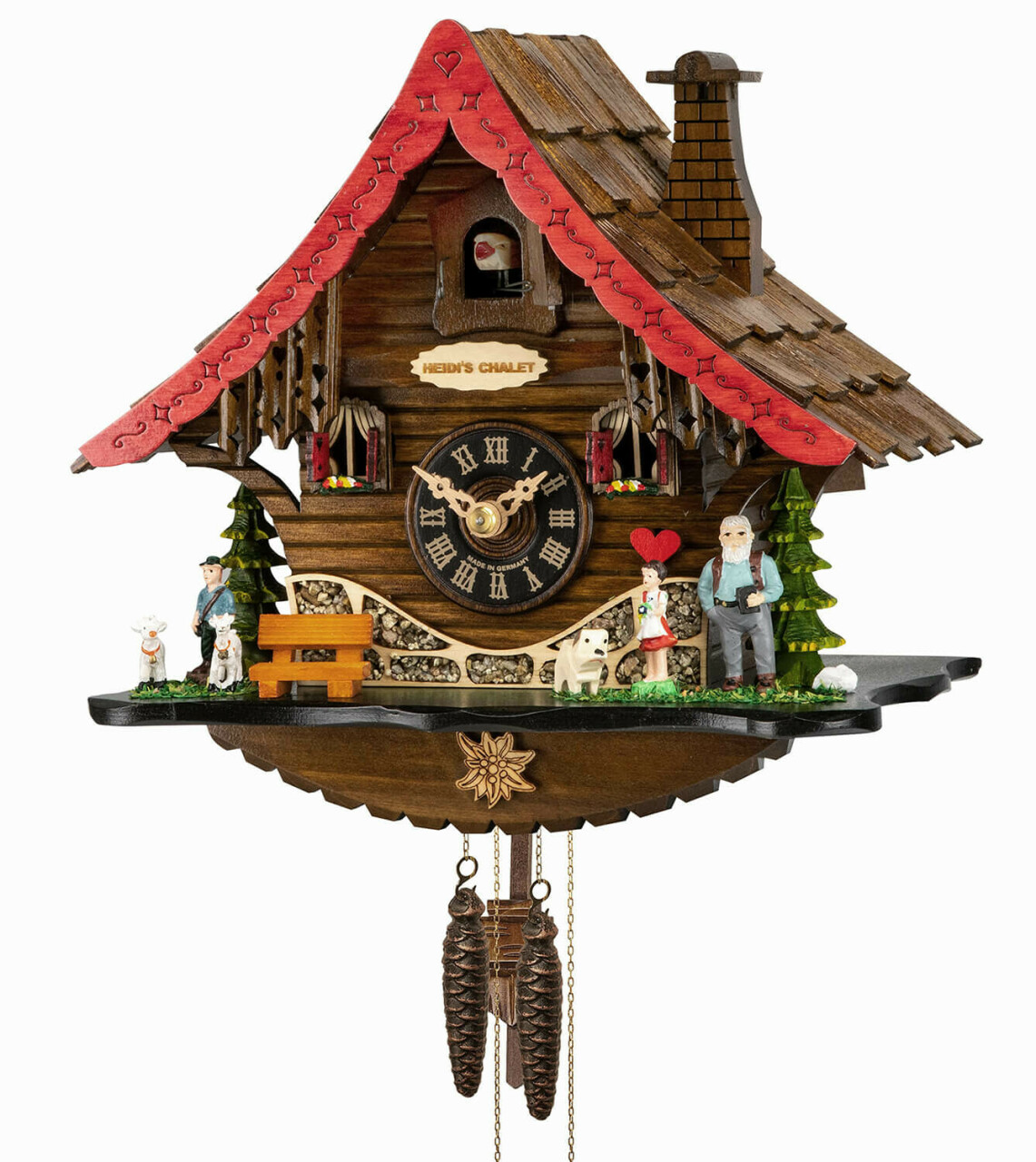 Horloge coucou musical &agrave; piles chalet Heidi 25 cm