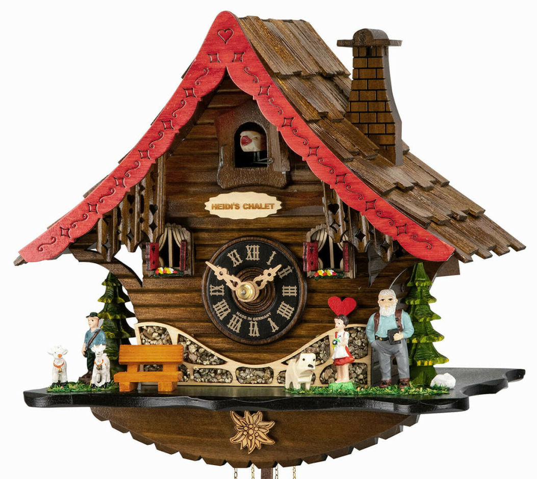 Horloge coucou musical &agrave; piles chalet Heidi 25 cm_zoom