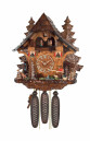 Horloge coucou m&eacute;canique 1 jour musical p&ecirc;cheur 34 cm