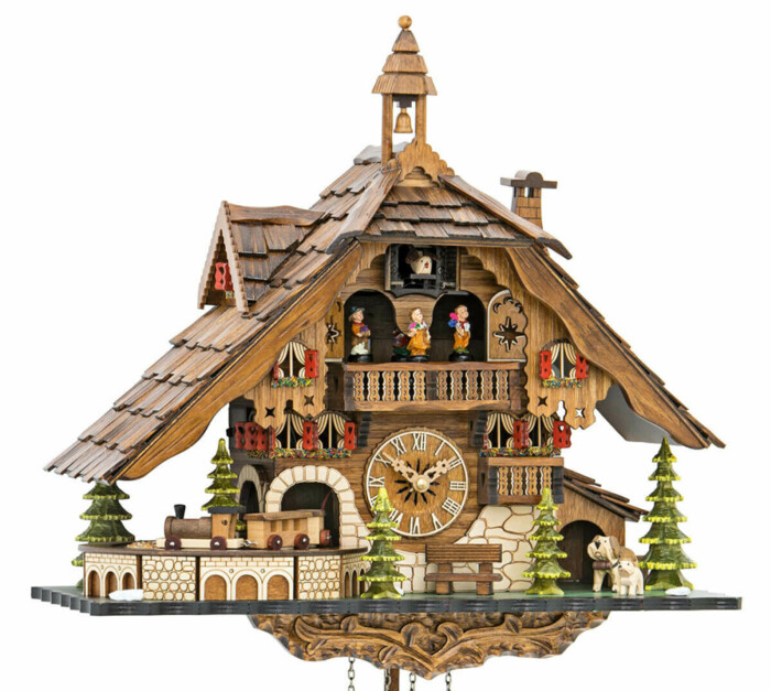 Horloge coucou à quartz musical thème du petit train zoomé