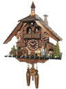 Horloge coucou chalet musical &agrave; piles buveur de bi&egrave;re fermi&egrave;re 41 cm
