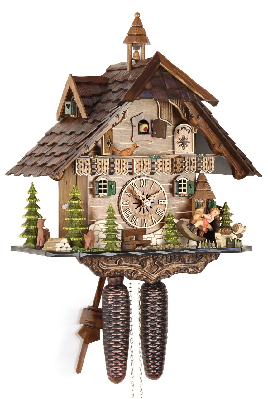 Horloge coucou m&eacute;canique 8 jours balan&ccedil;oire cheval