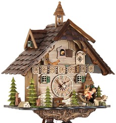 Horloge coucou mécanique 8 jours balançoire cheval_zoom