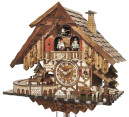 Horloge coucou musical &agrave; piles chalet avec petit train 43 cm_zoom