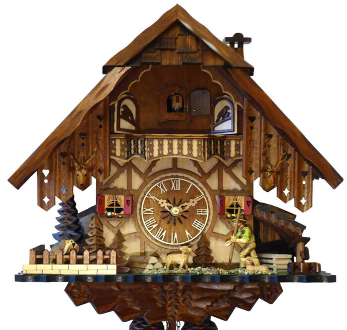 Horloge coucou mécanique 1 jour chalet berger 35 cm_zoom