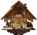 Horloge coucou m&eacute;canique 8 jours chalet berger et moutons 35 cm_zoom