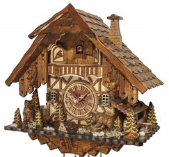 Horloge coucou mécanique 8 jours ours 42 cm _ zoom