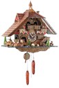 Horloge coucou musical &agrave; piles &quot;Petit train&quot; chalet 50 cm