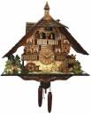 Horloge coucou chalet musical &agrave; piles 2 &eacute;tages berger et danseurs