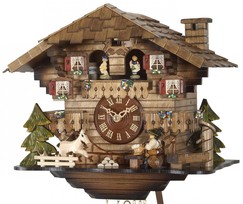 Horloge coucou mécanique traditionnel 1 jour musical gros plan