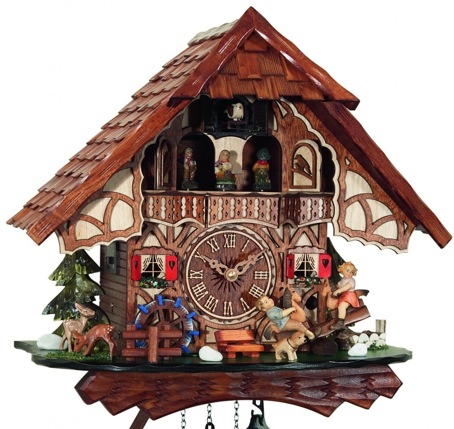 Horloge coucou musical balan&ccedil;oire et danseurs 34 cm_zoom