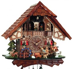 Horloge coucou musical balançoire et danseurs 34 cm_zoom