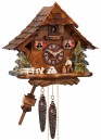Horloge coucou m&eacute;canique traditionnel chalet 1 jour bucheron